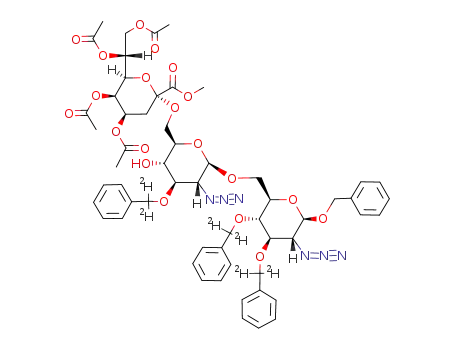 Benzyl-O-<methyl-(4,5,7,8-tetra-O-acetyl-3-desoxy-α-D-manno-2-octulopyranosyl)onat>-(2->6)-O-(2-azido-3-O-<α,α-D2>benzyl-2-desoxy-β-D-glucopyranosyl)-(1->6)-2-azido-3,4-di-O-<α,α-D2>benzyl-2-desoxy-β-D-glucopyranosid