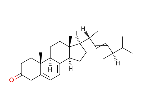 Molecular Structure of 23454-50-4 (17-[(Z)-5,6-dimethylhept-3-en-2-yl]-10,13-dimethyl-1,2,4,9,11,12,14,15 ,16,17-decahydrocyclopenta[a]phenanthren-3-one)
