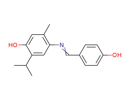 Molecular Structure of 6320-07-6 (4-({[4-hydroxy-2-methyl-5-(1-methylethyl)phenyl]amino}methylidene)cyclohexa-2,5-dien-1-one)