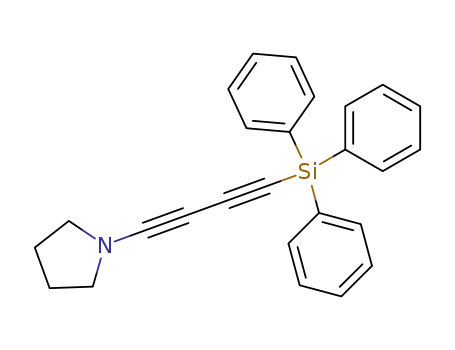 Molecular Structure of 90235-47-5 (Pyrrolidine, 1-[4-(triphenylsilyl)-1,3-butadiynyl]-)