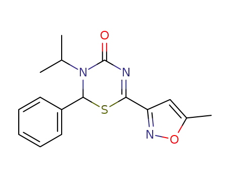 3-Isopropyl-6-(5-methyl-3-isoxazolyl)-2-phenyl-2,3-dihydro-4H-1,3,5-thiadiazin-4-on