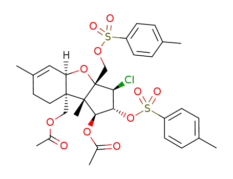 Acetic acid (1S,2R,3S,3aR,4aR,8aR,8bS)-8a-acetoxymethyl-3-chloro-6,8b-dimethyl-2-(toluene-4-sulfonyloxy)-3a-(toluene-4-sulfonyloxymethyl)-2,3,3a,4a,7,8,8a,8b-octahydro-1H-benzo[b]cyclopenta[d]furan-1-yl ester