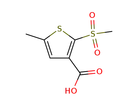 Molecular Structure of 98546-46-4 (2-methanesulfonyl-5-methyl-thiophene-3-carboxylic acid)
