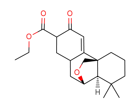 Molecular Structure of 89837-42-3 (2H-10,4a-(Epoxymethano)phenanthrene-7-carboxylic acid,
1,3,4,6,7,8,8a,9,10,10a-decahydro-1,1-dimethyl-6-oxo-, ethyl ester)
