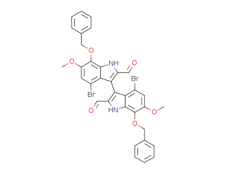 7,7'-dibenzyloxy-4,4'-dibromo-2,2'-diformyl-6,6'-dimethoxy-3,3'-bi-indole