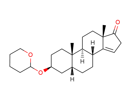 Molecular Structure of 112811-92-4 (3β-(tetrahydropyran-2'-yloxy)-5β-androst-14-en-17-one)