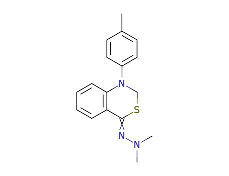 Molecular Structure of 90070-66-9 (4H-3,1-Benzothiazin-4-one, 1,2-dihydro-1-(4-methylphenyl)-,
dimethylhydrazone)