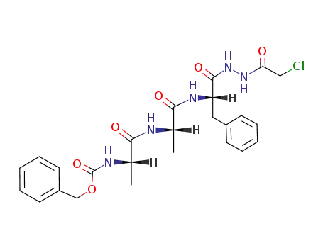 L-Phenylalanine, N-[N-[N-[(phenylmethoxy)carbonyl]-L-alanyl]-L-alanyl]-,
2-(chloroacetyl)hydrazide