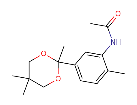 Molecular Structure of 107816-42-2 (2,5,5-trimethyl-2-(3-acetamido-4-methylphenyl)-1,3-dioxan)