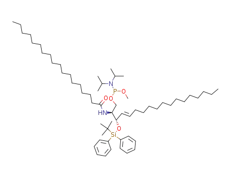 Diisopropyl-phosphoramidous acid (E)-(2S,3S)-3-(tert-butyl-diphenyl-silanyloxy)-2-octadecanoylamino-octadec-4-enyl ester methyl ester