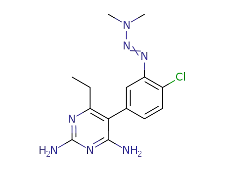 Molecular Structure of 113494-48-7 (2,4-Pyrimidinediamine,5-[4-chloro-3-(3,3-dimethyl-1-triazen-1-yl)phenyl]-6-ethyl-)