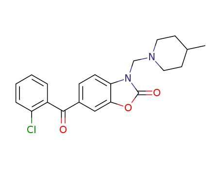 Molecular Structure of 99541-45-4 (6-[(2-chlorophenyl)carbonyl]-3-[(4-methylpiperidin-1-yl)methyl]-1,3-benzoxazol-2(3H)-one)