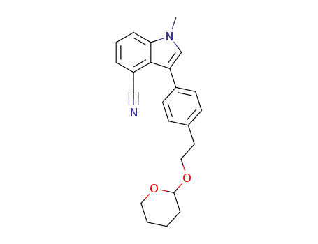 1-Methyl-3-{4-[2-(tetrahydro-pyran-2-yloxy)-ethyl]-phenyl}-1H-indole-4-carbonitrile