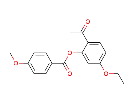 Molecular Structure of 134700-85-9 (4-Methoxy-benzoic acid 2-acetyl-5-ethoxy-phenyl ester)