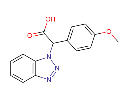Molecular Structure of 133349-93-6 (2-(1H-Benzotriazol-1-yl)-2-(4-methoxyphenyl)acetic acid)