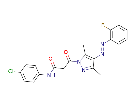 N-(4-Chloro-phenyl)-3-[4-(2-fluoro-phenylazo)-3,5-dimethyl-pyrazol-1-yl]-3-oxo-propionamide