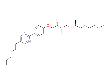 Molecular Structure of 141196-57-8 (Pyrimidine,
2-[4-[2,3-difluoro-4-[(1-methylheptyl)oxy]butoxy]phenyl]-5-hexyl-)