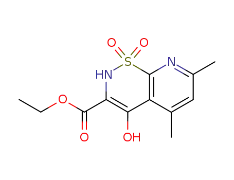 2H-3-ethoxycarbonyl-4-hydroxy-5,7-dimethylpyrido<3,2-e>-1,2-thiazine-1,1-dioxide