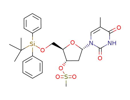 Methanesulfonic acid (2R,3S,5S)-2-(tert-butyl-diphenyl-silanyloxymethyl)-5-(5-methyl-2,4-dioxo-3,4-dihydro-2H-pyrimidin-1-yl)-tetrahydro-furan-3-yl ester