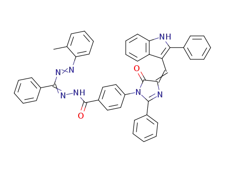 (5Z)-3-[4-({(E)-[(E)-[2-(2-methylphenyl)hydrazinylidene](phenyl)methyl]diazenyl}carbonyl)phenyl]-2-phenyl-5-[(2-phenyl-1H-indol-3-yl)methylidene]-3,5-dihydro-4H-imidazol-4-one