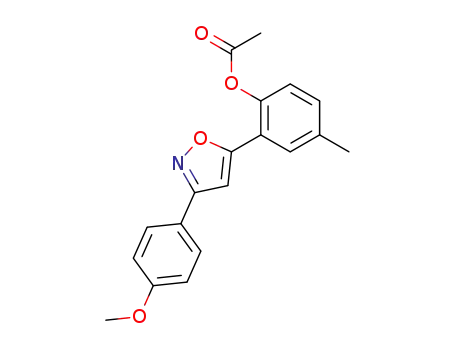 Phenol, 2-[3-(4-methoxyphenyl)-5-isoxazolyl]-4-methyl-, acetate (ester)