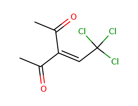 Molecular Structure of 105261-28-7 (2,4-Pentanedione, 3-(2,2,2-trichloroethylidene)-)