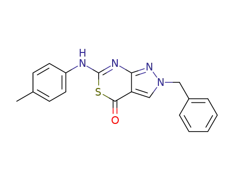 Pyrazolo[3,4-d][1,3]thiazin-4(2H)-one,
6-[(4-methylphenyl)amino]-2-(phenylmethyl)-