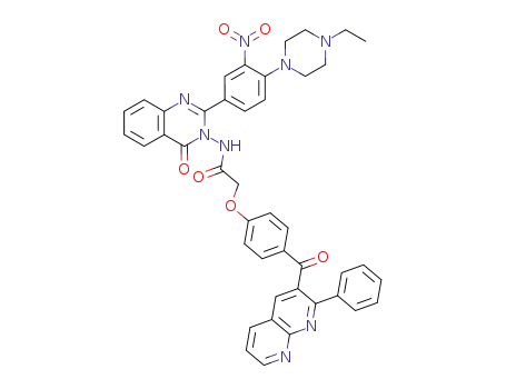 Acetamide, N-(2-(4-(4-ethyl-1-piperazinyl)-3-nitrophenyl)-4-oxo-3(4H)-quinazolinyl)-2-(4-((2-phenyl-1,8-naphthyridin-3-yl)carbonyl)phenoxy)-
