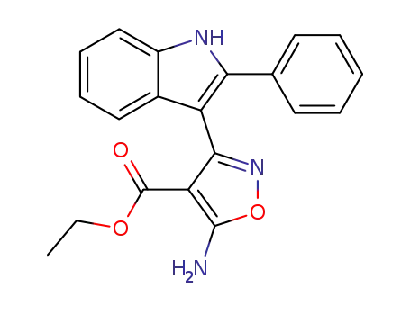 4-Isoxazolecarboxylic acid, 5-amino-3-(2-phenyl-1H-indol-3-yl)-, ethyl
ester