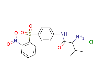 Molecular Structure of 78428-58-7 (2-Amino-3-methyl-N-[4-(2-nitro-benzenesulfonyl)-phenyl]-butyramide; hydrochloride)