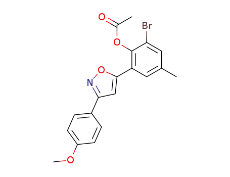Phenol, 2-bromo-6-[3-(4-methoxyphenyl)-5-isoxazolyl]-4-methyl-,
acetate (ester)