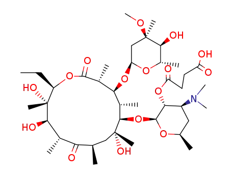 Molecular Structure of 20057-07-2 (2'-O-(3-carboxypropanoyl) erythromycin)