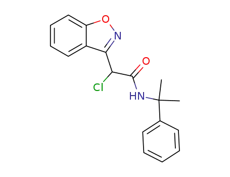 Molecular Structure of 97872-21-4 (2-(1,2-benzoxazol-3-yl)-2-chloro-N-(2-phenylpropan-2-yl)acetamide)