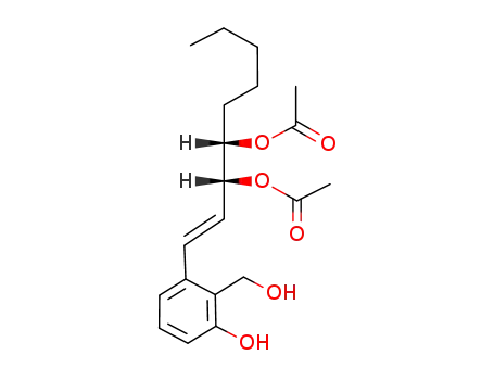 Molecular Structure of 88557-39-5 (Acetic acid (1R,2S)-2-acetoxy-1-[(E)-2-(3-hydroxy-2-hydroxymethyl-phenyl)-vinyl]-heptyl ester)