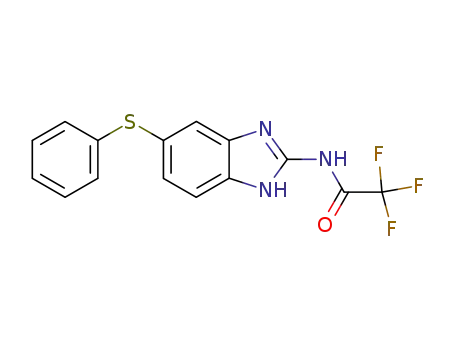 Molecular Structure of 125443-68-7 (2,2,2-Trifluoro-N-(5-phenylsulfanyl-1H-benzoimidazol-2-yl)-acetamide)
