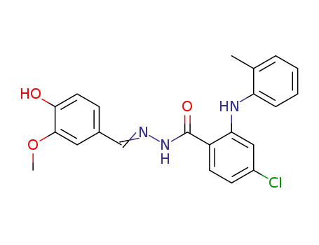 Benzoic acid, 4-chloro-2-((2-methylphenyl)amino)-, ((4-hydroxy-3-methoxyphenyl)methylene)hydrazide