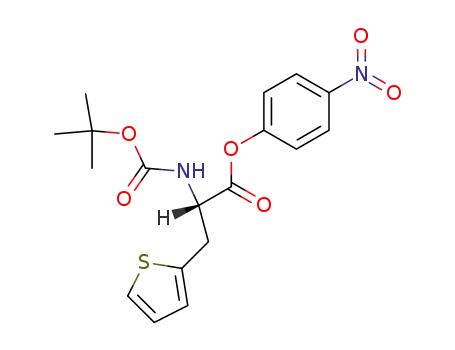 Molecular Structure of 56675-36-6 (2-Thiophenepropanoic acid, a-[[(1,1-dimethylethoxy)carbonyl]amino]-,
4-nitrophenyl ester, (S)-)