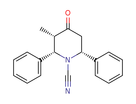 1-cyano-3e-methyl-2e,6e-diphenyl-4-piperidone