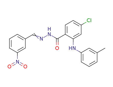 Molecular Structure of 75412-51-0 (4-Chloro-2-((3-methylphenyl)amino)benzoic acid ((3-nitrophenyl)methylene)hydrazide)