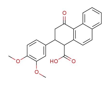 Molecular Structure of 94146-82-4 (1-Phenanthrenecarboxylic acid,
2-(3,4-dimethoxyphenyl)-1,2,3,4-tetrahydro-4-oxo-)