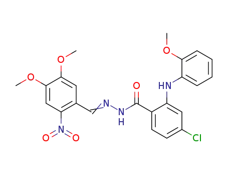 Molecular Structure of 75423-01-7 (Benzoic acid,4-chloro-2-[(2-methoxyphenyl)amino]-,2-[(4,5-dimethoxy-2-nitrophenyl)methylene]hydrazide)