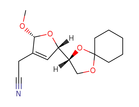Methyl 5,6-O-cyclohexylidene-2,3-dideoxy-2,3-didehydro-2-C-cyanomethyl-β-D-erythro-hexofuranoside