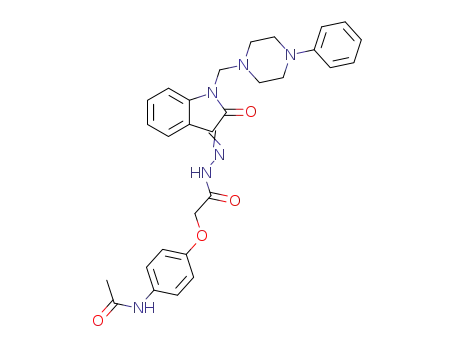 N-(4-{2-oxo-2-[(2E)-2-{2-oxo-1-[(4-phenylpiperazin-1-yl)methyl]-1,2-dihydro-3H-indol-3-ylidene}hydrazinyl]ethoxy}phenyl)acetamide