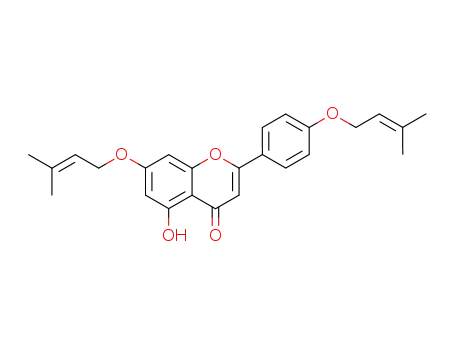 Molecular Structure of 76288-54-5 (4H-1-Benzopyran-4-one,
5-hydroxy-7-[(3-methyl-2-butenyl)oxy]-2-[4-[(3-methyl-2-butenyl)oxy]phen
yl]-)