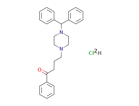 Molecular Structure of 113913-48-7 (4-[4-(diphenylmethyl)piperazin-1-yl]-1-phenylbutan-1-one dihydrochloride)