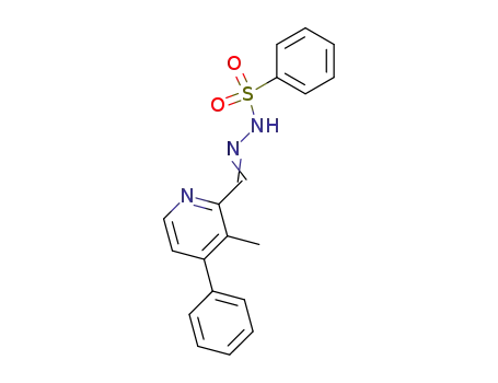 Molecular Structure of 76609-59-1 (Benzenesulfonic acid,2-[(3-methyl-4-phenyl-2-pyridinyl)methylene]hydrazide)