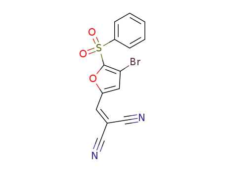 Molecular Structure of 93362-37-9 (Propanedinitrile, [[4-bromo-5-(phenylsulfonyl)-2-furanyl]methylene]-)