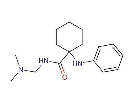 Molecular Structure of 78349-37-8 (Cyclohexanecarboxamide, N-[(dimethylamino)methyl]-1-(phenylamino)-)