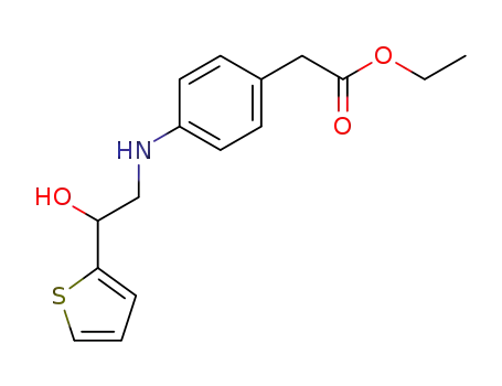 Molecular Structure of 77440-29-0 (4-<N-(2-tienil-2-idrossietil)ammino>fenilacetato d'etile)