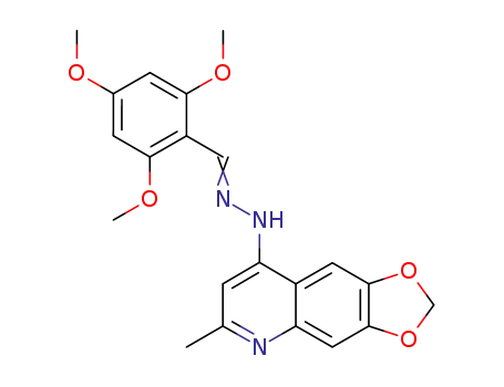 Molecular Structure of 91919-01-6 (6-methyl-8-[2-(2,4,6-trimethoxybenzylidene)hydrazinyl][1,3]dioxolo[4,5-g]quinoline)